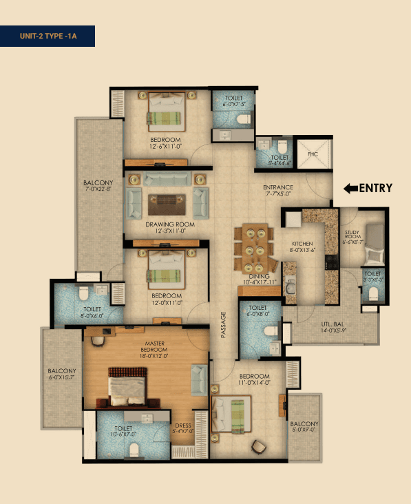 3 BHK Floor Plan